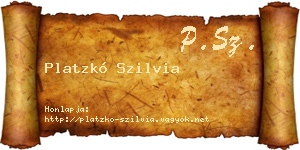 Platzkó Szilvia névjegykártya
