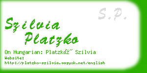 szilvia platzko business card